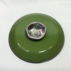 Vintage Cathrine Holm 7 1/2” Green/Olive Enamel Pot Lid